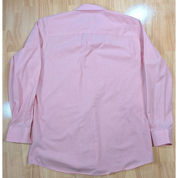 Haggar Men’s Fitted Dress Shirt 16.5 34/35 Pink Long Sleeve Button Up Large - Picture 4 of 6